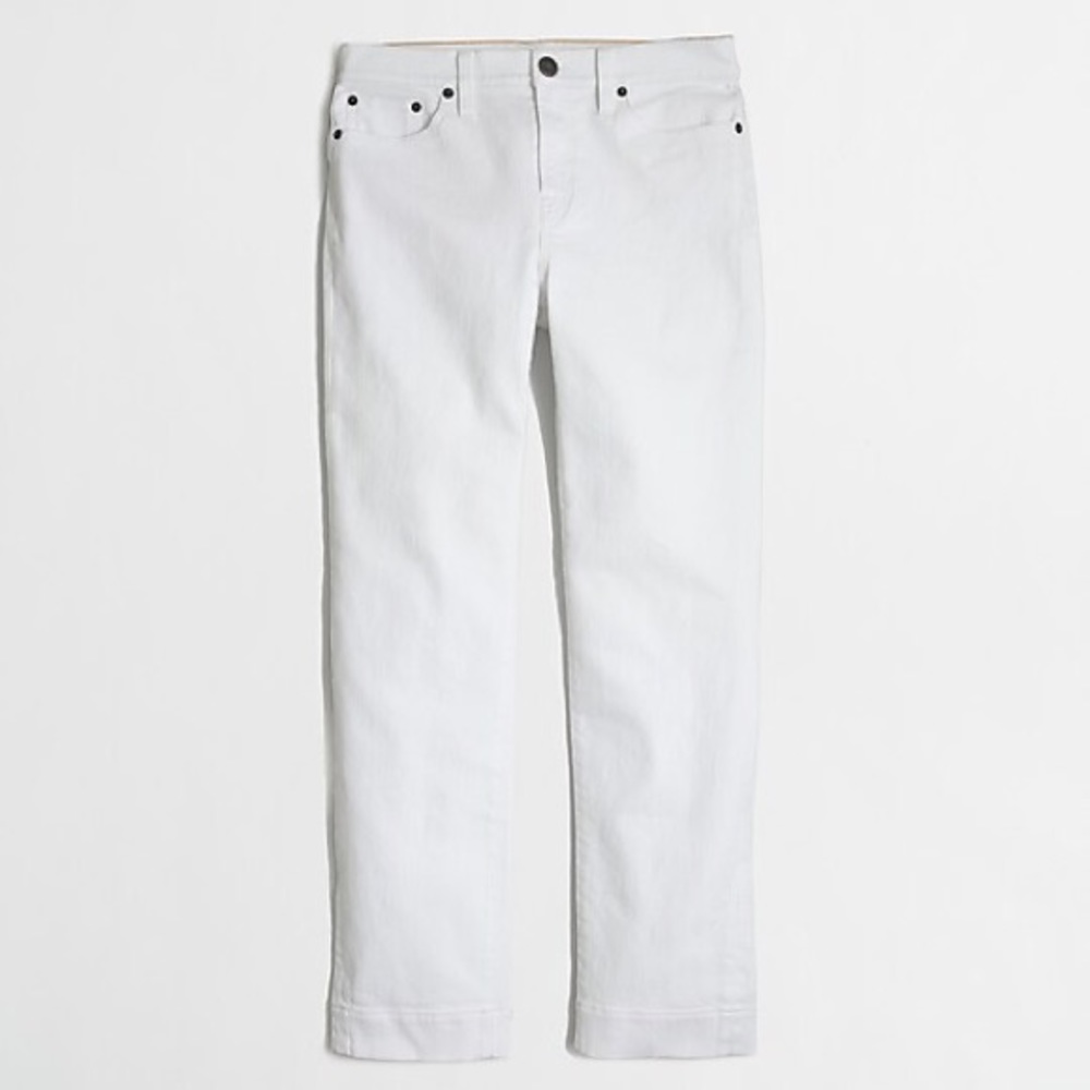 NWOT J. Crew Factory White Cropped Straight Jean
